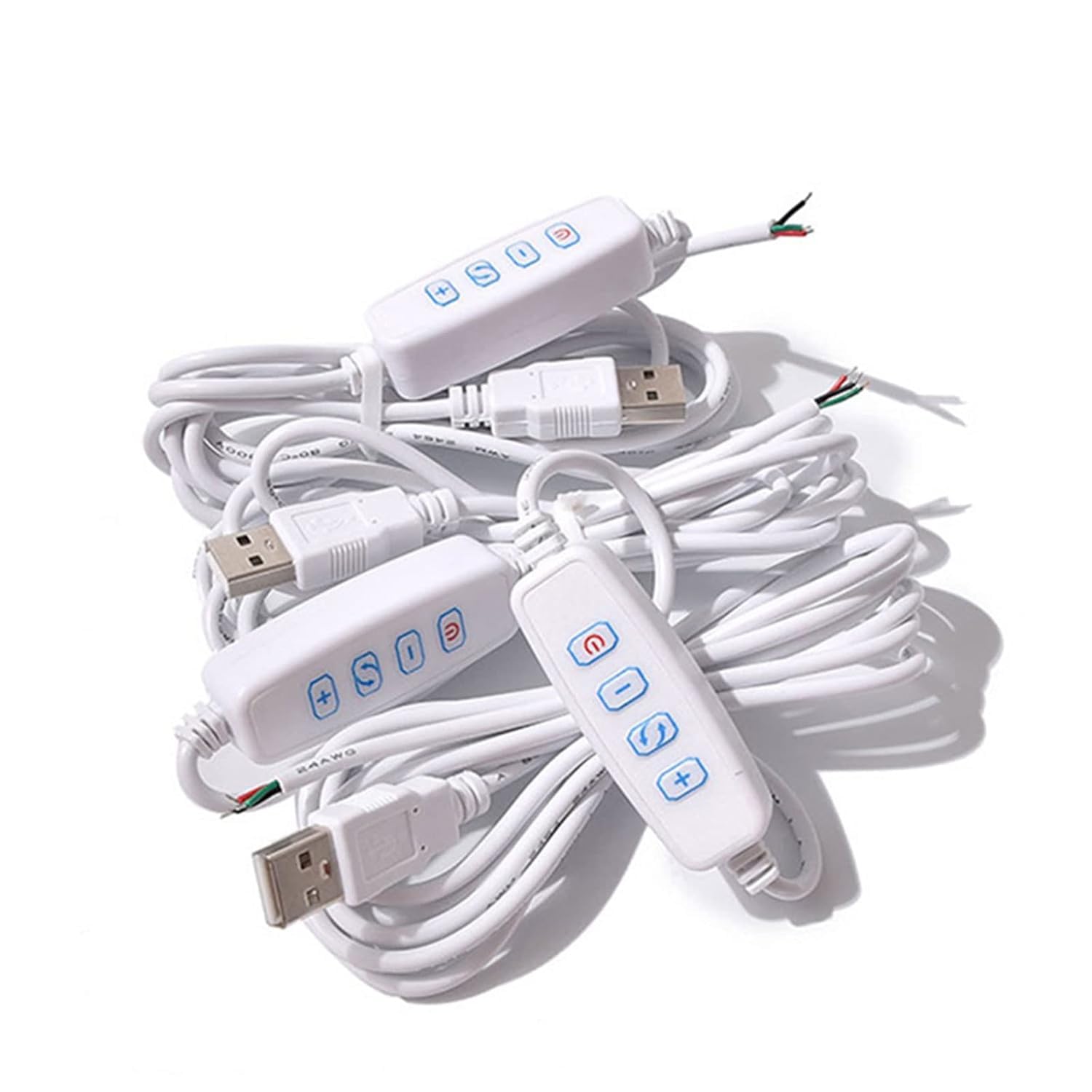 1 Pcs White DC5V USB LED Dimmer Extension Cable with On/Off Switch Adapter LED Dimming Controller for LED Light Bulb Lamps USB-P