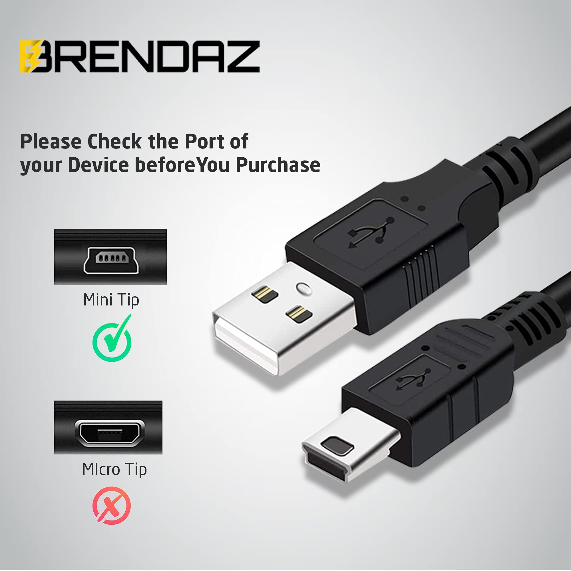 (5-Pack) Mini Usb Cable For Ti 84 Plus Ce Calculator - Usb Charge And Data Cord Compatible With Texas Instruments Ti84 Plus Ce,