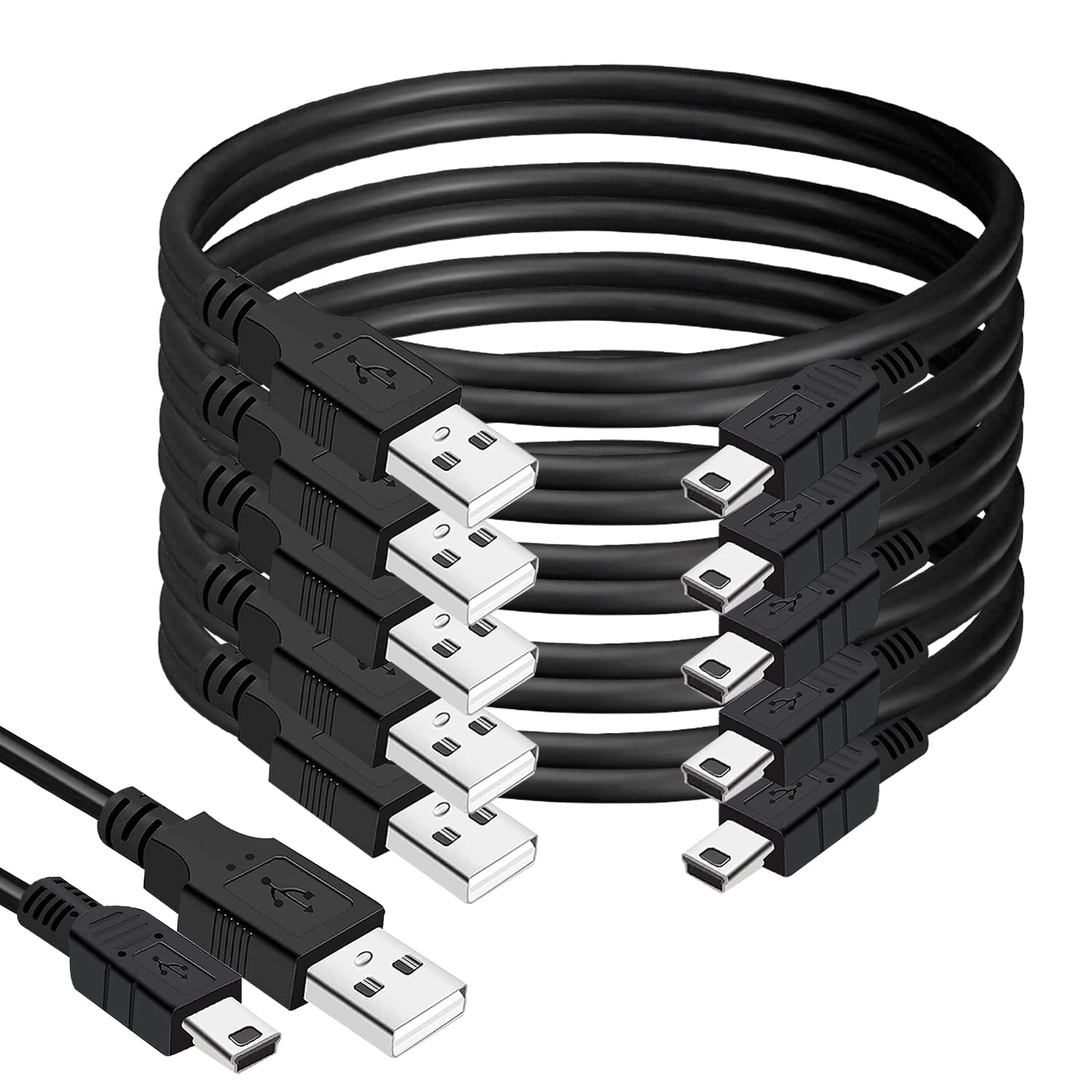 (5-Pack) Mini Usb Cable For Ti 84 Plus Ce Calculator - Usb Charge And Data Cord Compatible With Texas Instruments Ti84 Plus Ce,