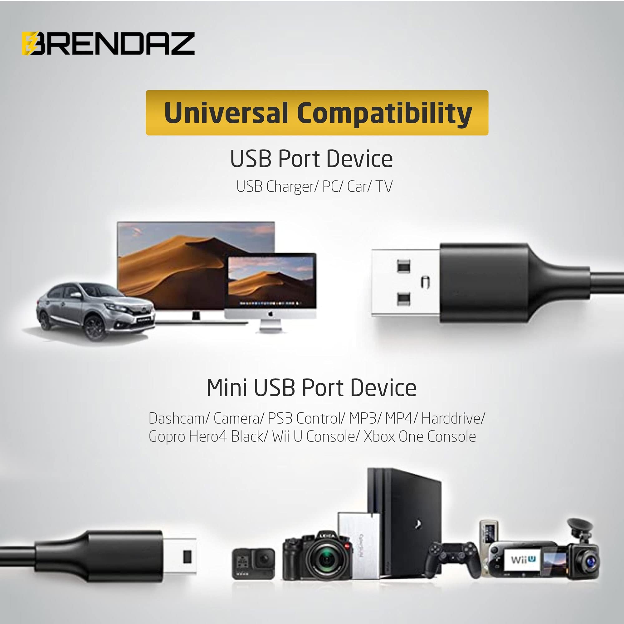 (5-Pack) Mini Usb Cable For Ti 84 Plus Ce Calculator - Usb Charge And Data Cord Compatible With Texas Instruments Ti84 Plus Ce,