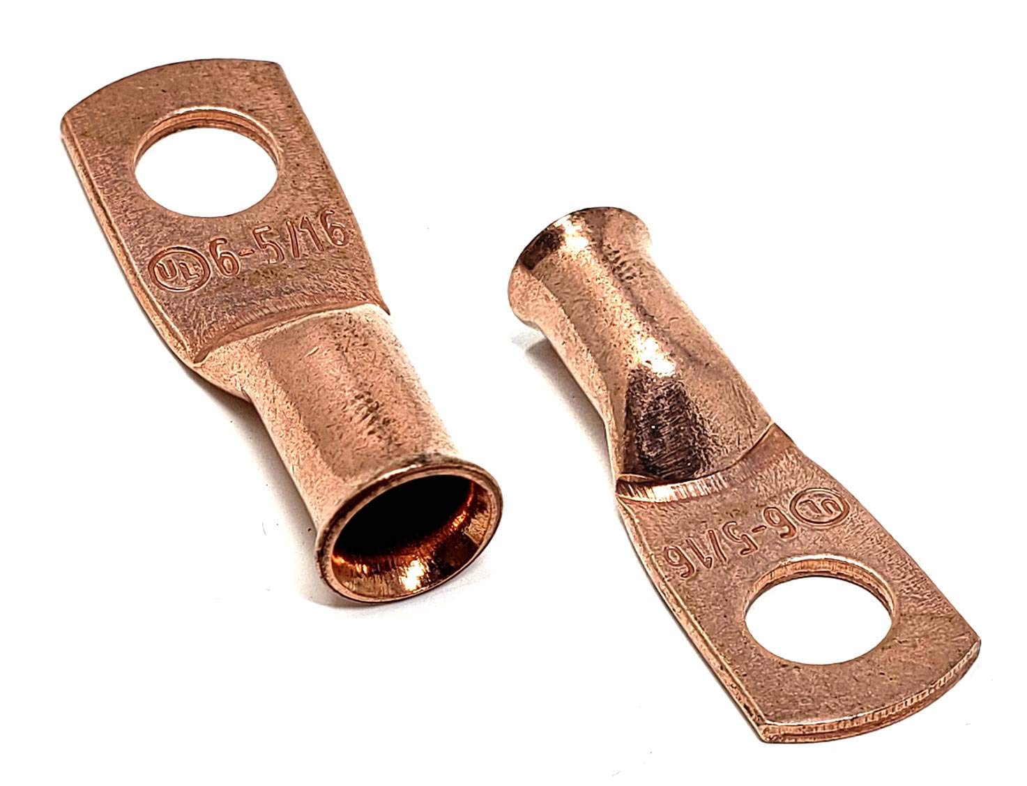 10 Pcs Wni 6 Gauge X 5/16 Pure Copper Battery Welding Cable Lug Connector Ring Terminals