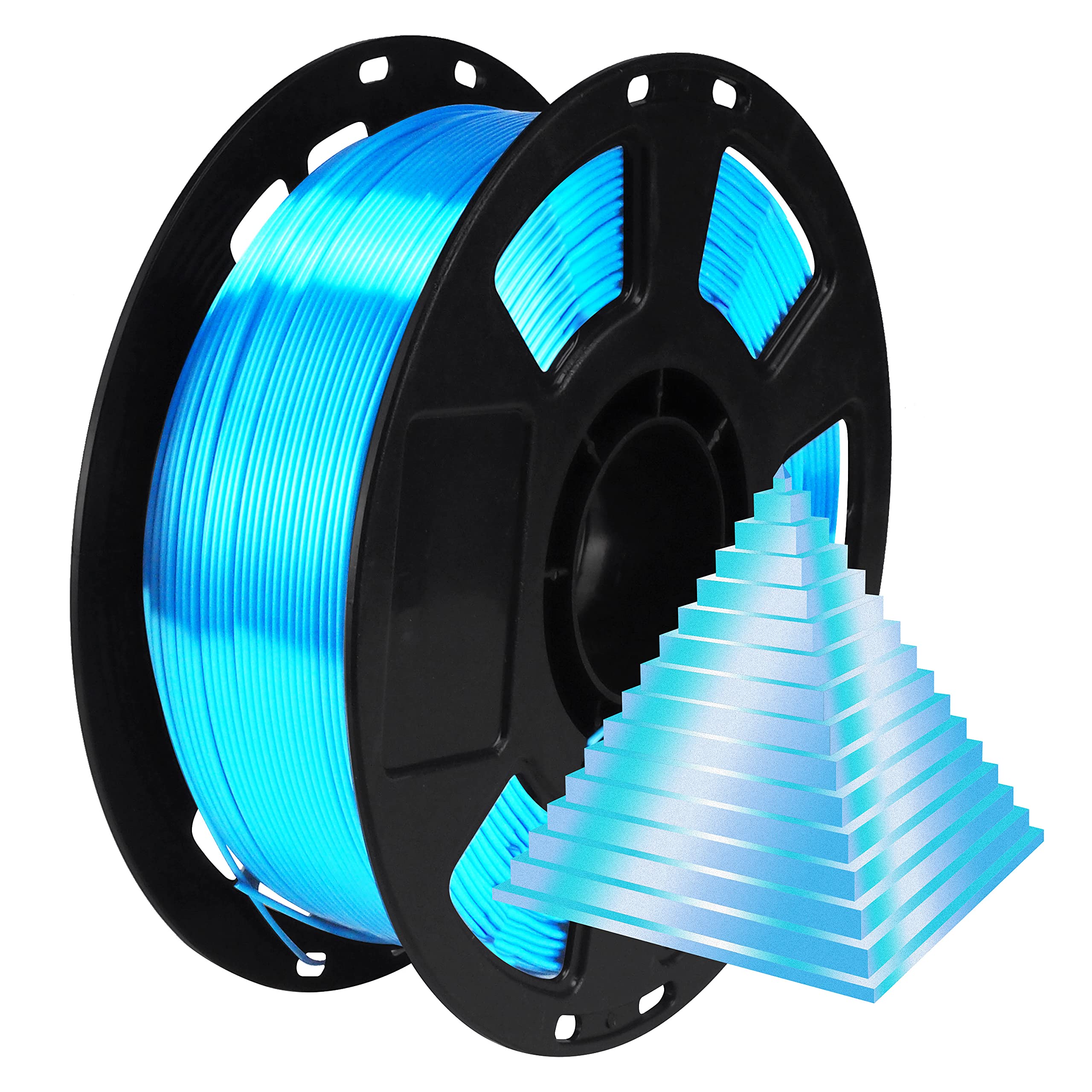 1.75mm 8 Spools Popular Colors 3D Printer PLA Filament Bundle Pack: Black White Red Blue Yellow Orange Limegreen SkyBlue, Each S